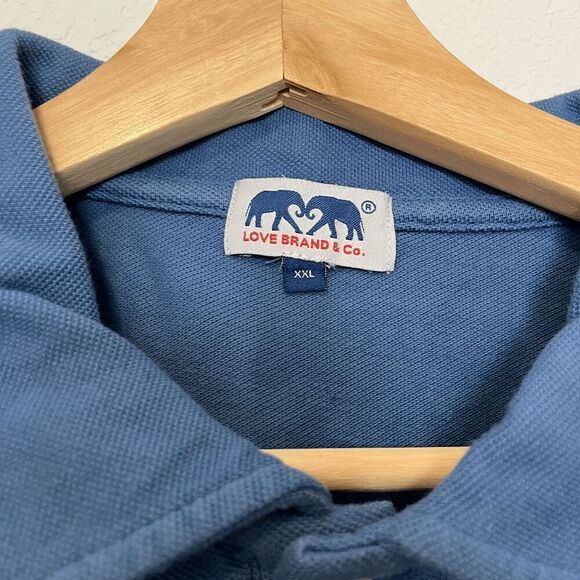 Love Brand & Co. Deep Blue Pensacola Short Sleeve Polo Shirt Men's Size XXL - Picture 7 of 7